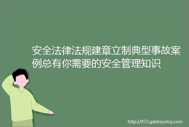 安全法律法规建章立制典型事故案例总有你需要的安全管理知识